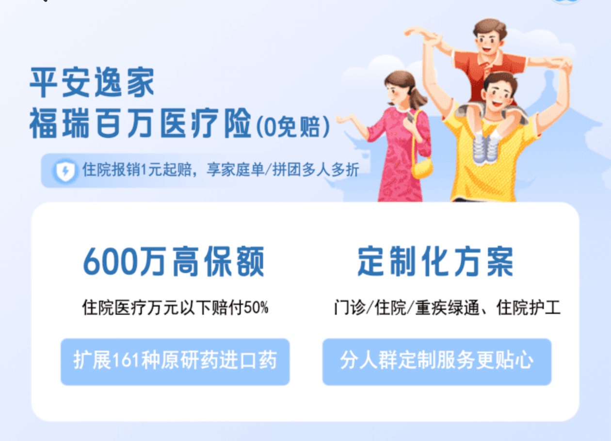 平安逸家·福瑞百万医疗险(0免赔)